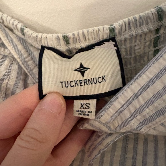 Tuckernuck Striped Midi Dress in White and Green - Picture 6 of 10